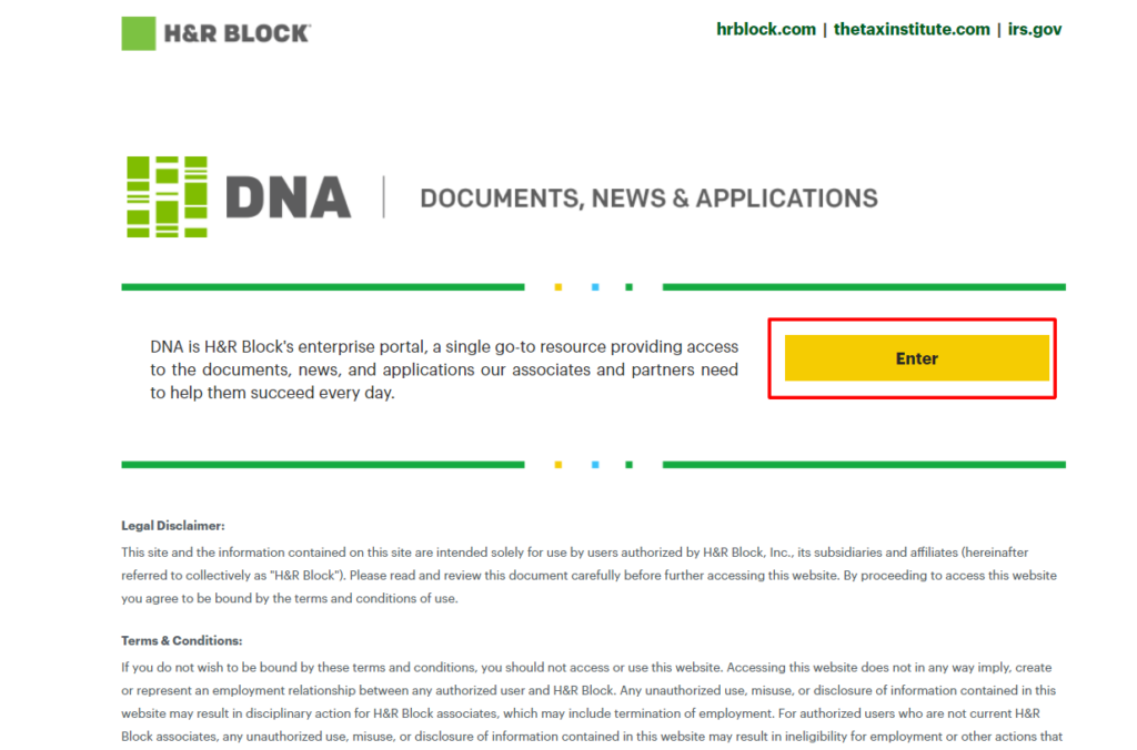 HRblock DNA Associate Portal