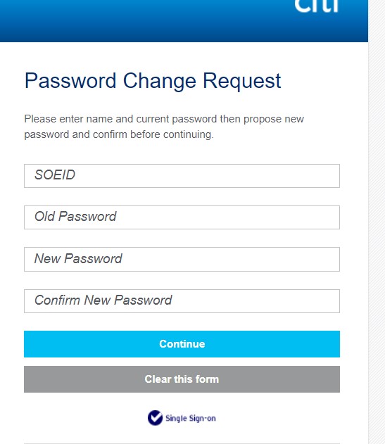 Citigroup Remote Access Login Password Reset