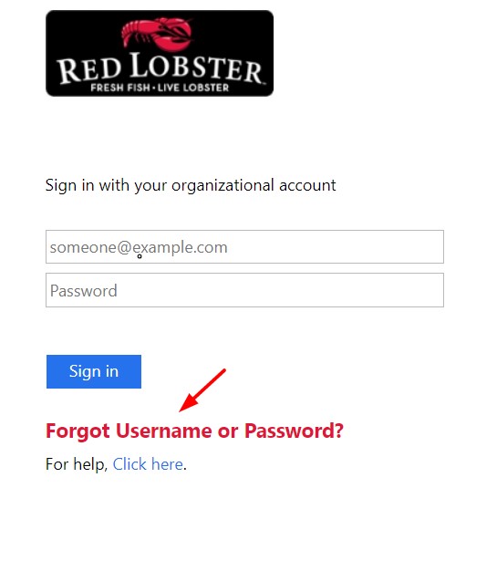 Red Lobster Employee Login Password Reset