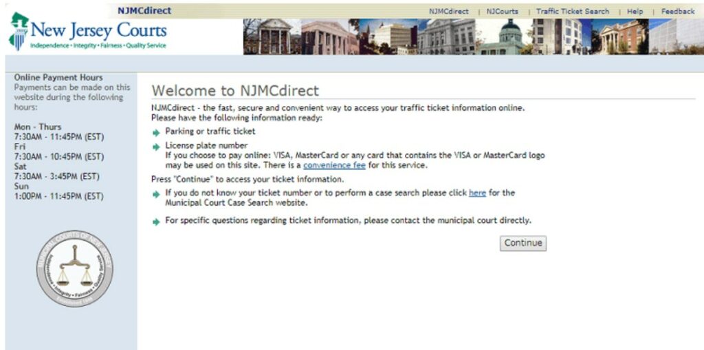 NJMCDIRECT Portal NJ Ticket Payment Online