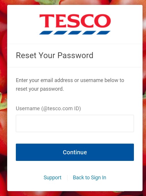 Tesco Colleague Login Password Reset STeps